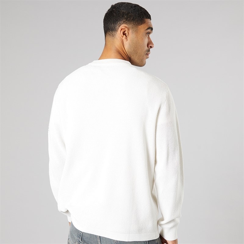 Solid Heren gebreide trui Off White - Afbeelding 2