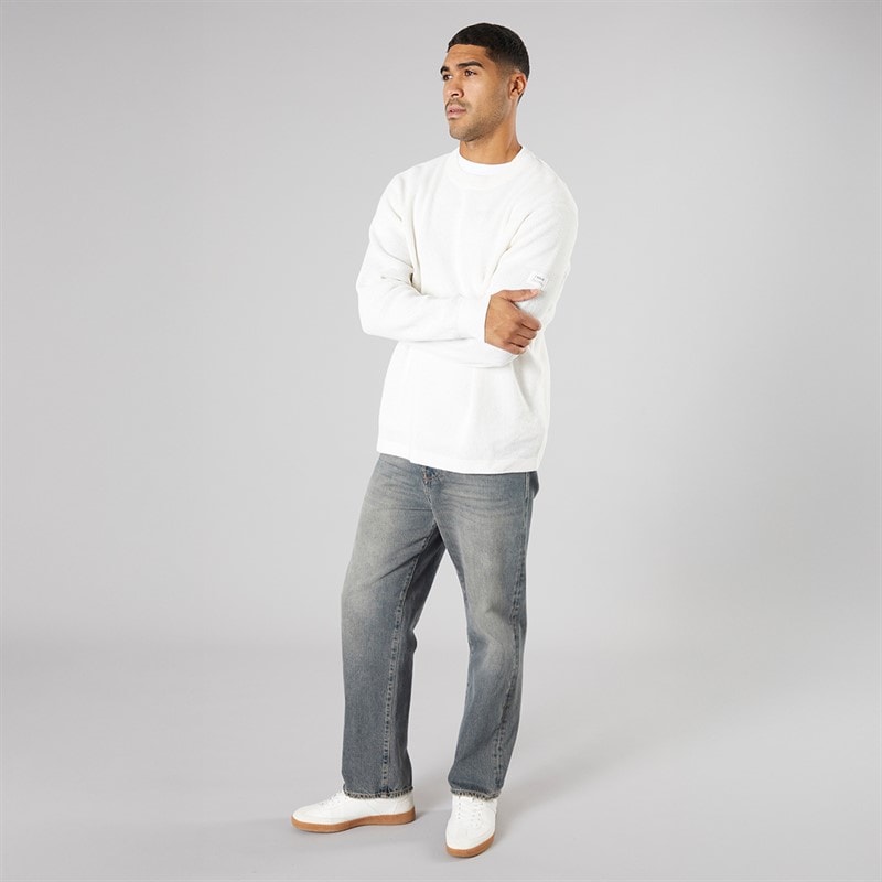 Solid Heren gebreide trui Off White - Afbeelding 4