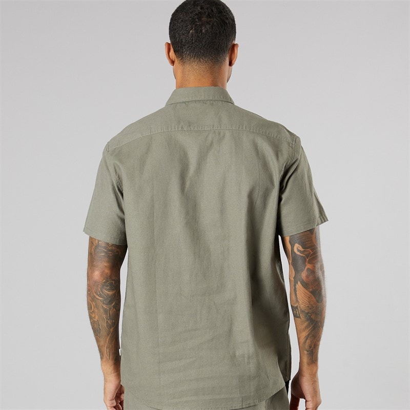 Solid Chemise Homme manches courtes Dusty Olive - Image 2