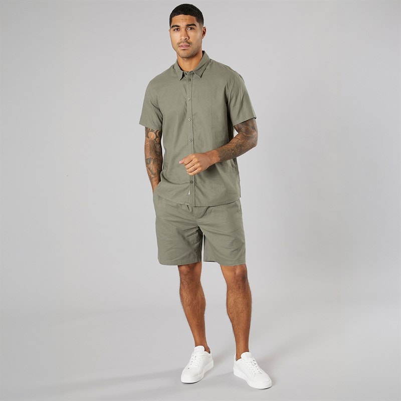 Solid Chemise Homme manches courtes Dusty Olive - Image 3
