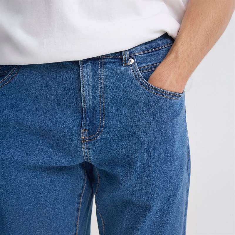 Solid Heren Sdryder Spijkerbroek Middle Blue Denim - Afbeelding 5