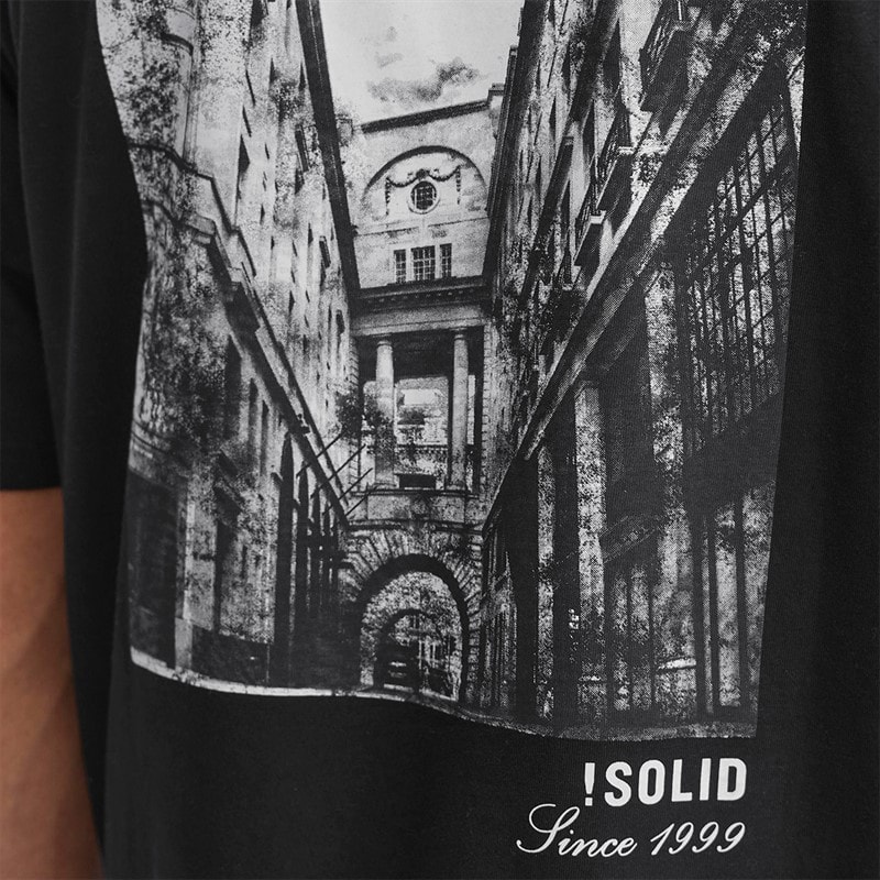 Solid Heren Bilop T-shirt True Black - Afbeelding 5