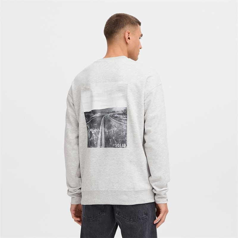 Solid Heren Dixon Sweatshirt Light Grey Melange