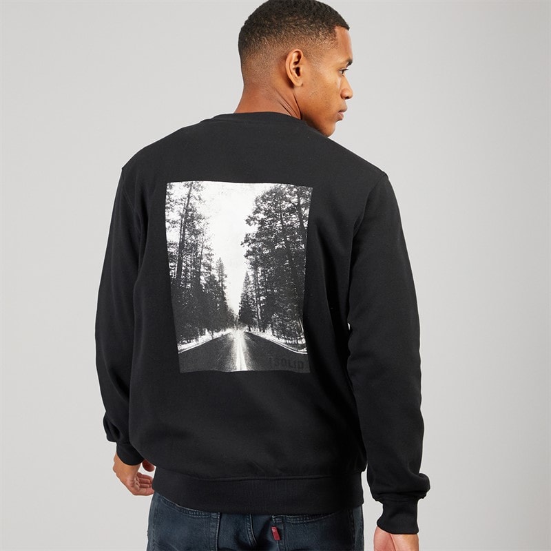 Solid Herren Holton Crew Sweatshirt True Black - Bild 3