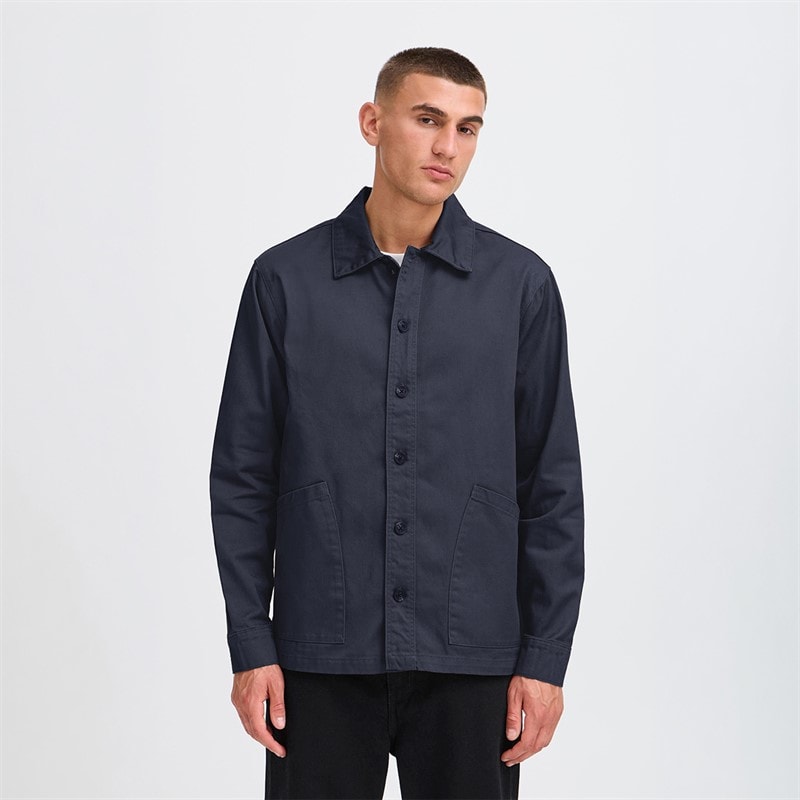 Solid Heren Ossie Overshirt Insignia Blue - Afbeelding 1