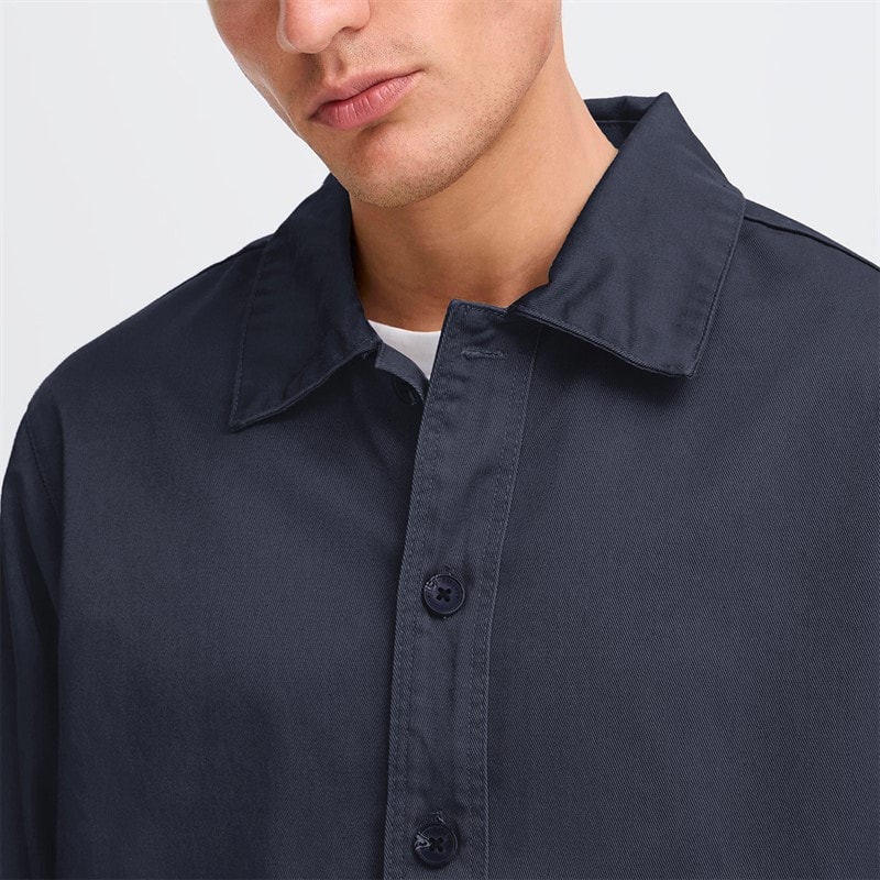 Solid Heren Ossie Overshirt Insignia Blue - Afbeelding 3