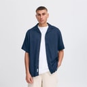 Solid Heren Pablo Korte Mouw Shirt Insignia Blue