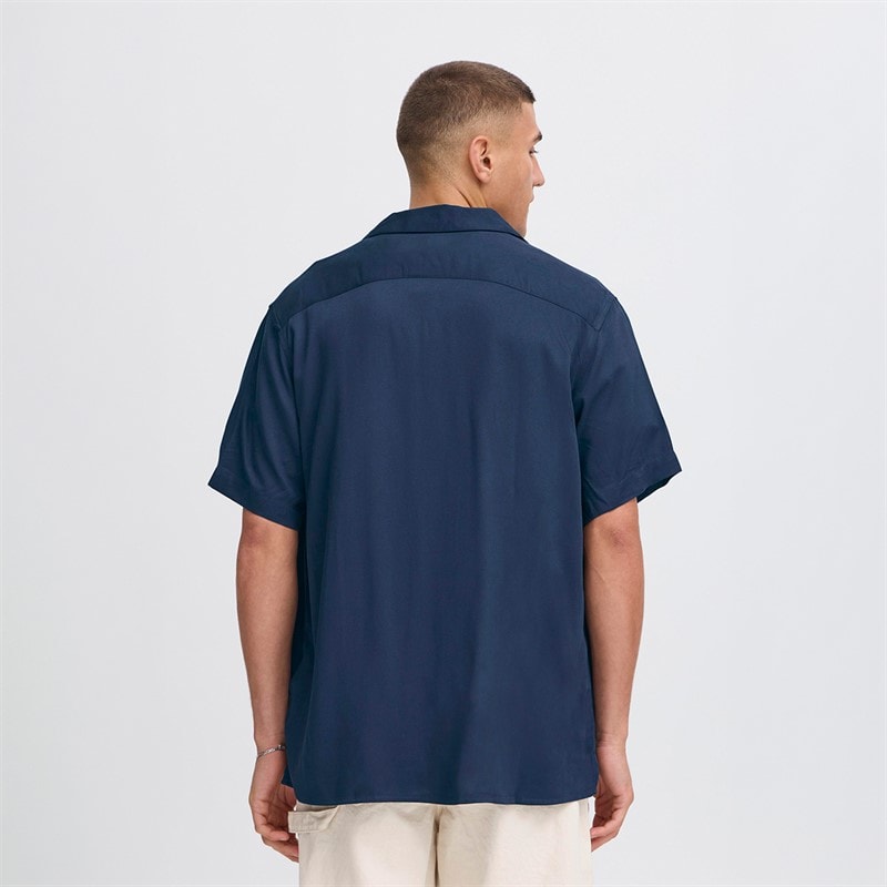 Solid Heren Pablo Korte Mouw Shirt Insignia Blue - Afbeelding 2
