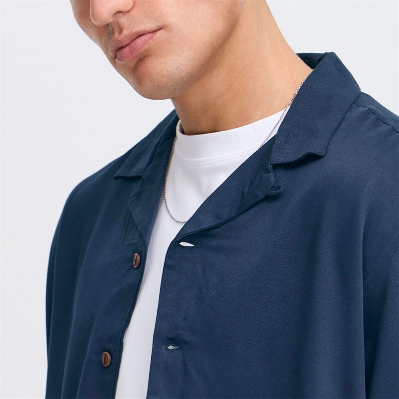 Solid Heren Pablo Korte Mouw Shirt Insignia Blue - Afbeelding 3