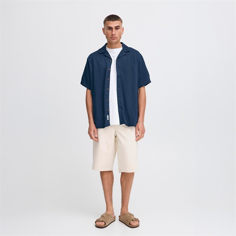 Solid Heren Pablo Korte Mouw Shirt Insignia Blue - Afbeelding 4