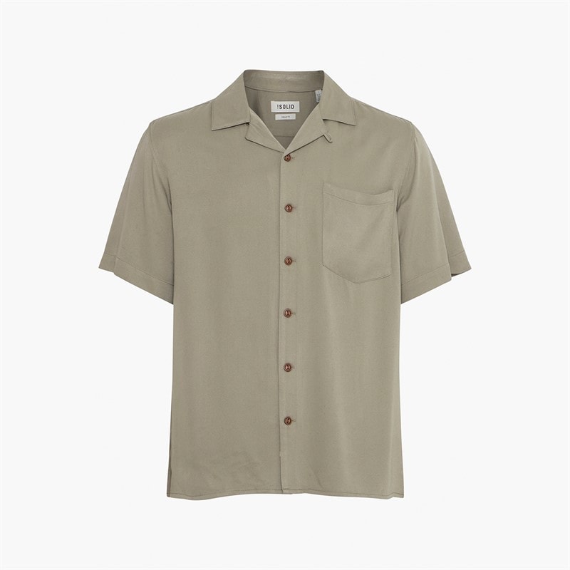 Solid Heren Pablo Korte Mouw Shirt Vetiver - Afbeelding 1