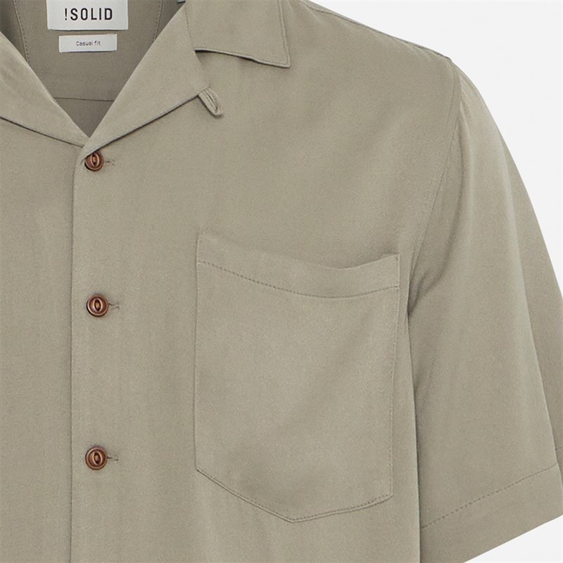 Solid Heren Pablo Korte Mouw Shirt Vetiver - Afbeelding 3