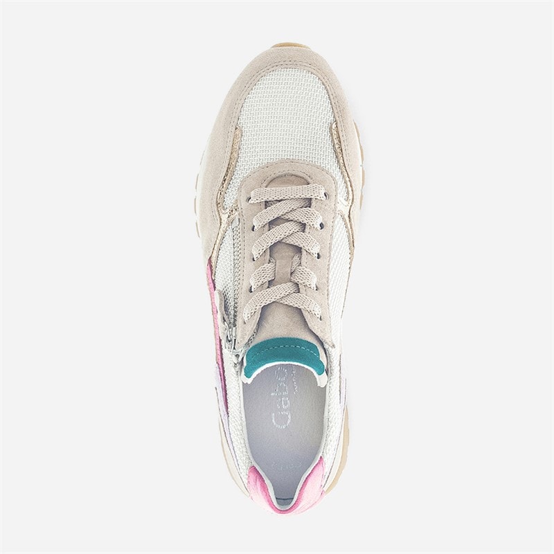 Gabor Retro sneakersy z detalami zamka błyskawicznego dla niej kolor White/Grey/Pink – zdjęcie  3
