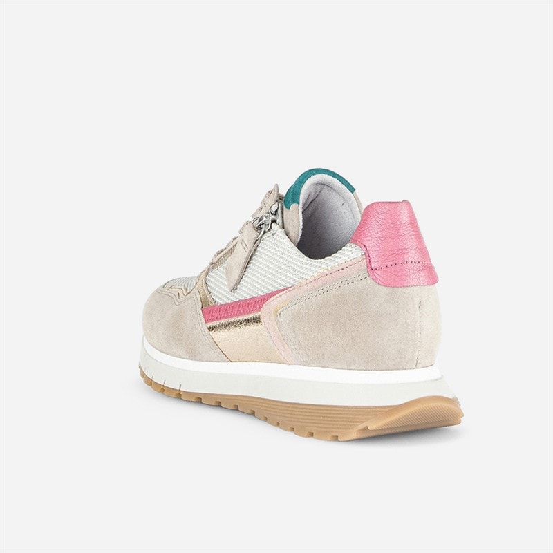Gabor Retro sneakersy z detalami zamka błyskawicznego dla niej kolor White/Grey/Pink – zdjęcie  4