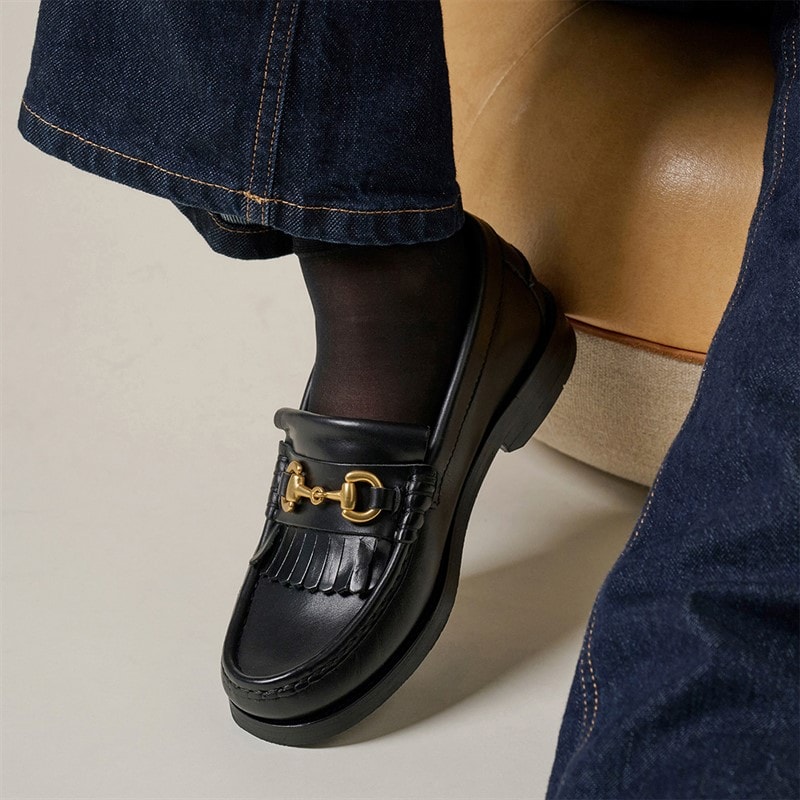 Playboy Footwear Loafers Valerie Femme Black Leather - Image 4