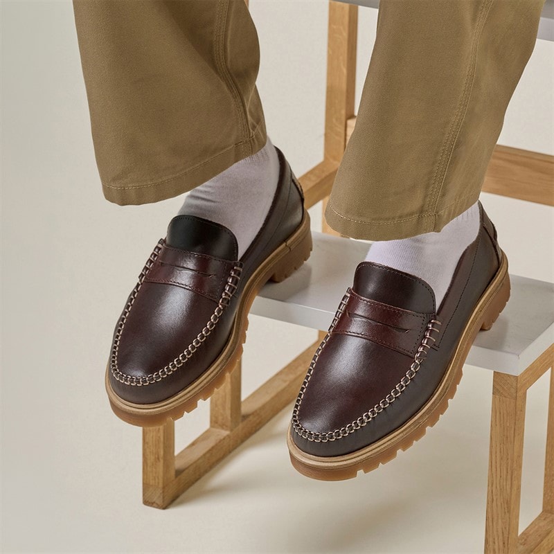Playboy Footwear Heren Austin 5.0 Instappers Donkerbruin Leer Dk.Brown Leather - Afbeelding 3