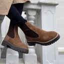 Copenhagen Shoes Dames Herfst 2021 Suède Laarzen 112 Cognac