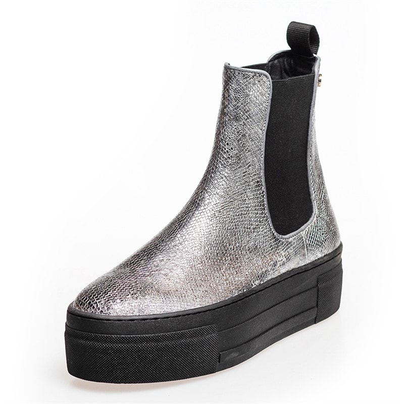 Copenhagen Shoes Bottes Enya Femme 009 Argent Serpent - Image 3