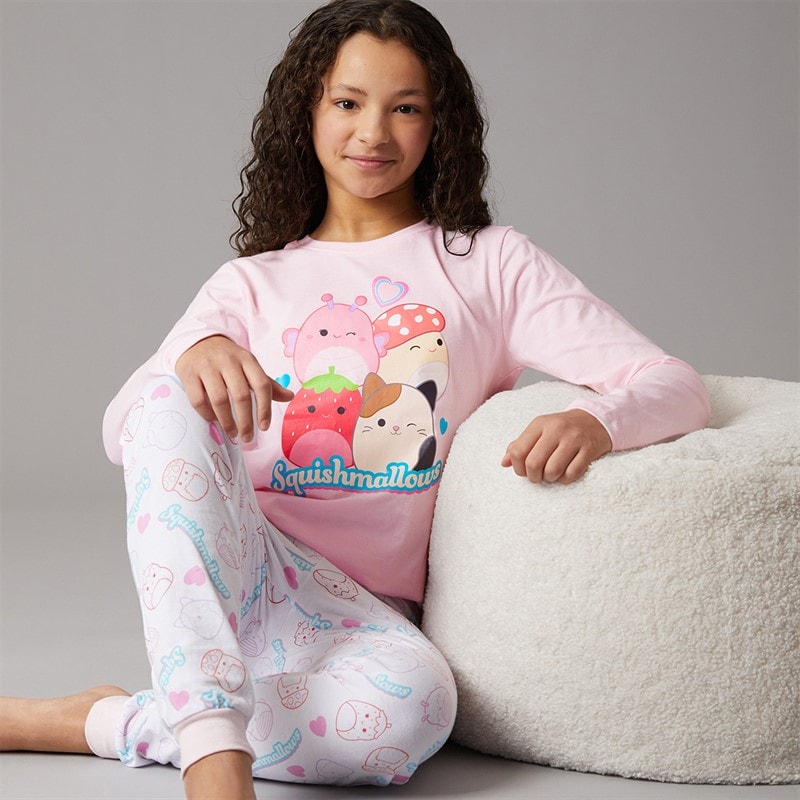 Squishmallows Meisjes pyjama set Ballerina/Wit