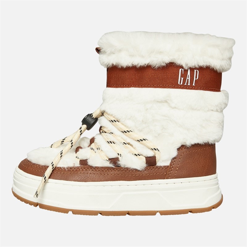 GAP Mädchen Paradies Hohe Pelz Schneestiefel Sand Khaki - Bild 1