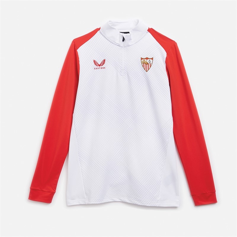Castore Herren SFC Sevilla FC Home 1 / 4 Zip Top Brilliant White / True Red - Bild 1