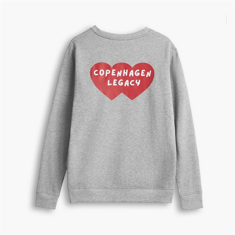 Copenhagen Legacy Bluza dla niego z nadrukiem w serca kolor Grey Melange – zdjęcie  2