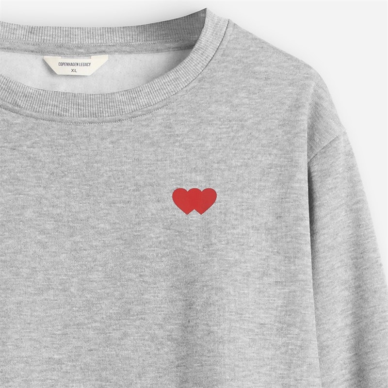 Copenhagen Legacy Bluza dla niego z nadrukiem w serca kolor Grey Melange – zdjęcie  3