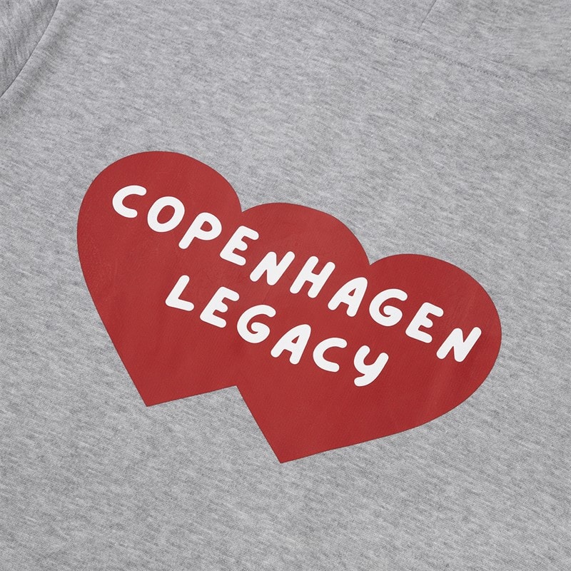 Copenhagen Legacy Heren Crew Hart Print Hoodie Grey Melange - Afbeelding 3