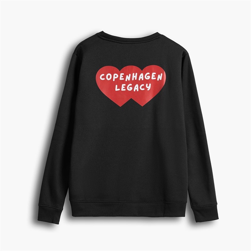 Copenhagen Legacy Sweatshirt à col rond imprimé cœur Homme Noir - Image 2