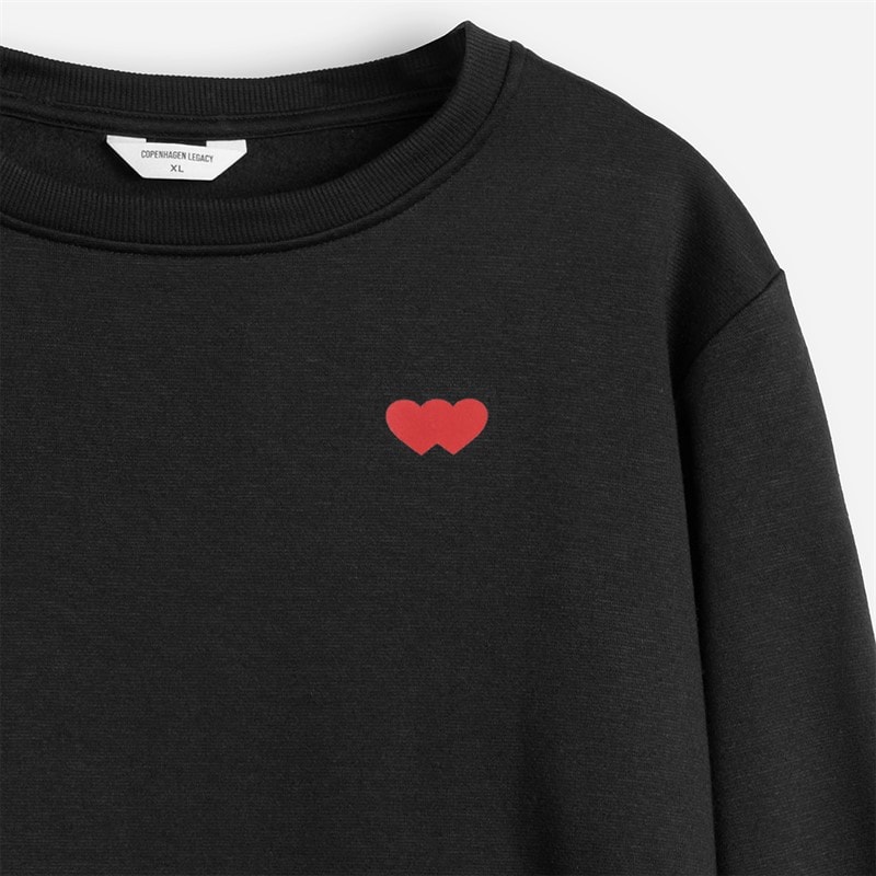 Copenhagen Legacy Sweatshirt à col rond imprimé cœur Homme Noir - Image 4