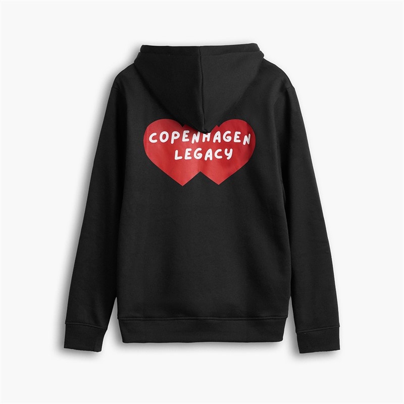 Copenhagen Legacy Sweat à Capuche Homme imprimé cœur Noir - Image 2