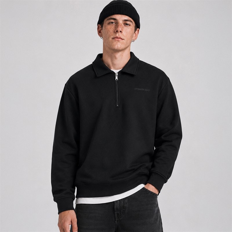 Copenhagen Legacy Halve rits sweatshirt Zwart