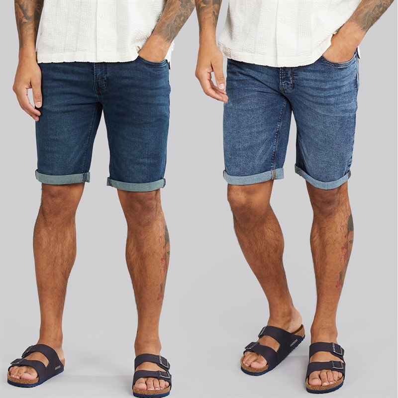 Indicode Szorty dżinsowe Inalicanto dla niego, dwupak, średni indygo/ikoniczny niebieski kolor Medium Indigo+Iconic Blue