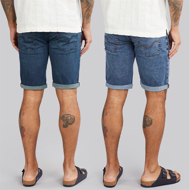 Indicode Herren Inalicanto Zweierpack Jeans Shorts Mittel Indigo/Iconic Blau Medium Indigo+Iconic Blue - Bild 2