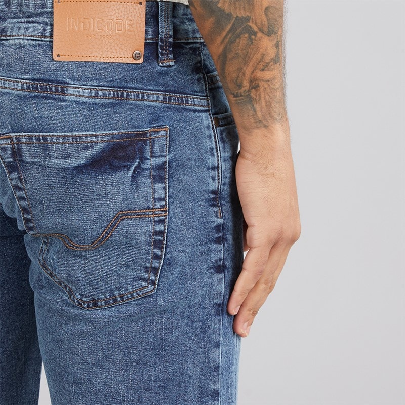 Indicode Herren Inalicanto Zweierpack Jeans Shorts Mittel Indigo/Iconic Blau Medium Indigo+Iconic Blue - Bild 3