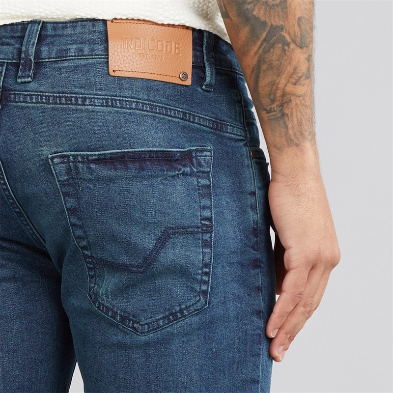 Indicode Herren Inalicanto Zweierpack Jeans Shorts Mittel Indigo/Iconic Blau Medium Indigo+Iconic Blue - Bild 5