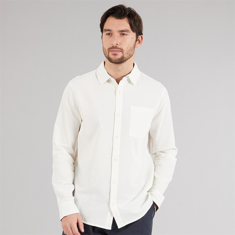 Indicode Heren Trypto Lange Mouw Shirt Off White - Afbeelding 1