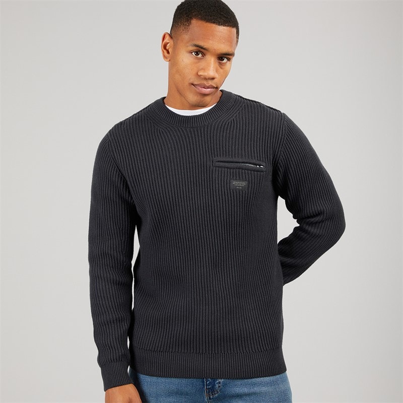 Indicode Phjot dzianinowy sweter dla niego kolor Jet Black