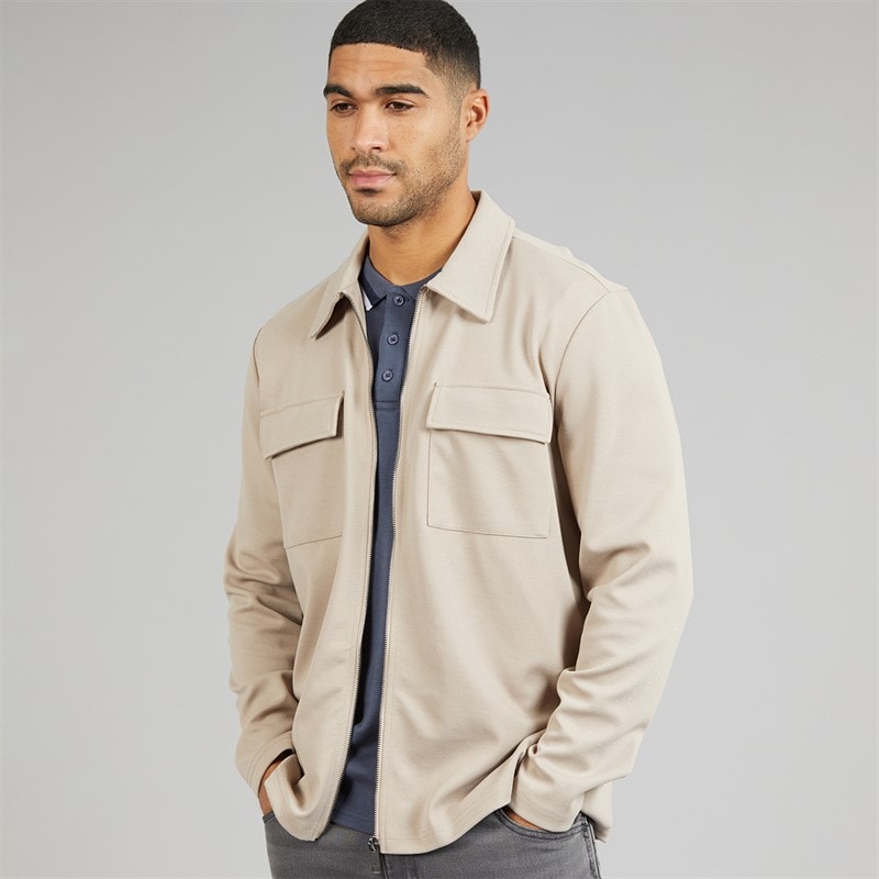 Indicode Heren Nello Rits Shirt Simply Taupe - Afbeelding 1
