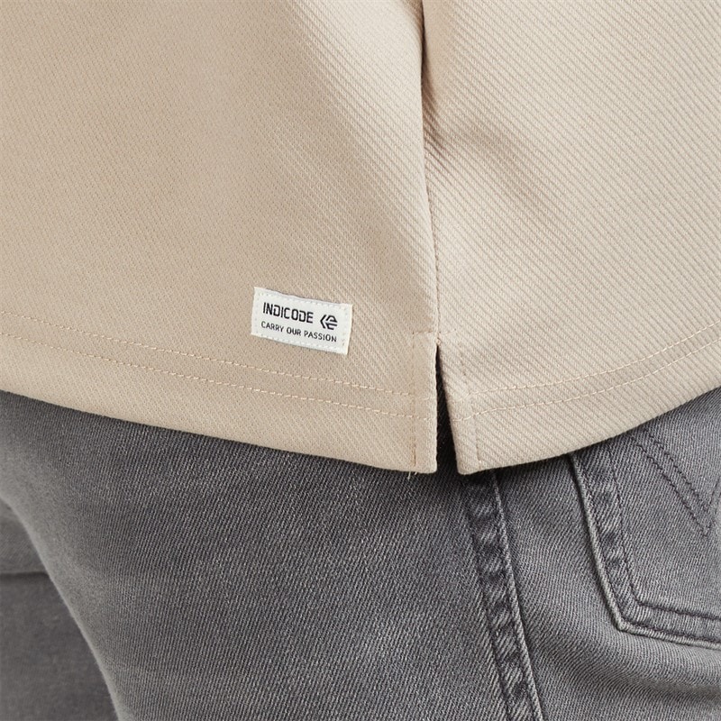 Indicode Heren Nello Rits Shirt Simply Taupe - Afbeelding 3