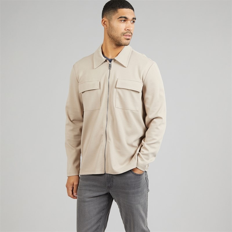 Indicode Heren Nello Rits Shirt Simply Taupe - Afbeelding 5