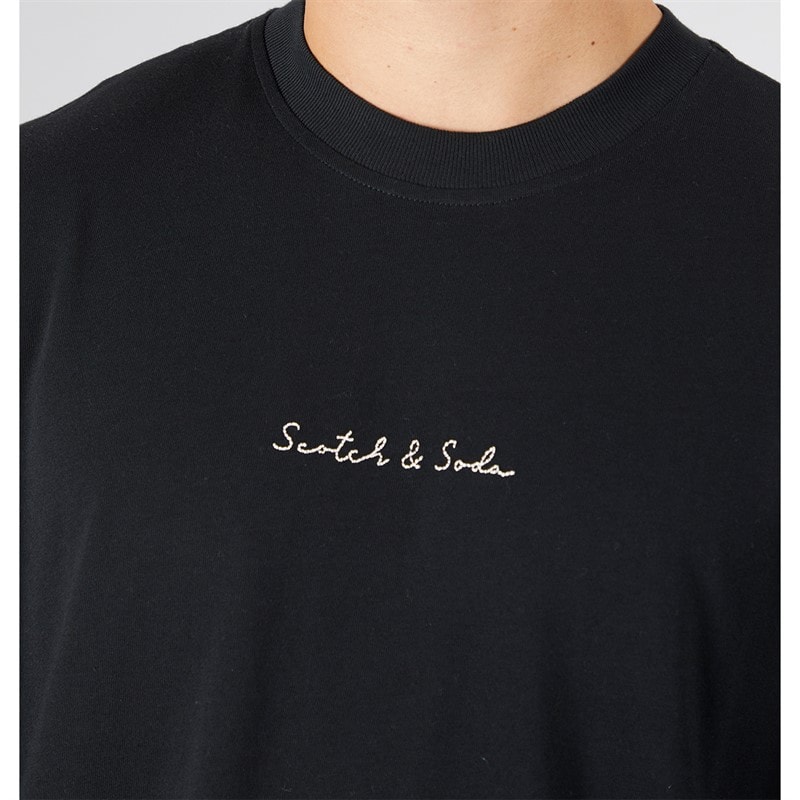Scotch & Soda T-shirt Graphique Oversize Homme Noir/Rouge - Image 3