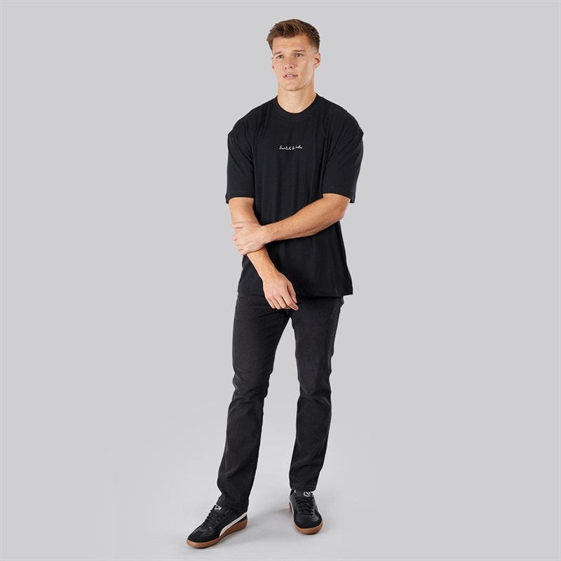 Scotch & Soda T-shirt Graphique Oversize Homme Noir/Rouge - Image 4
