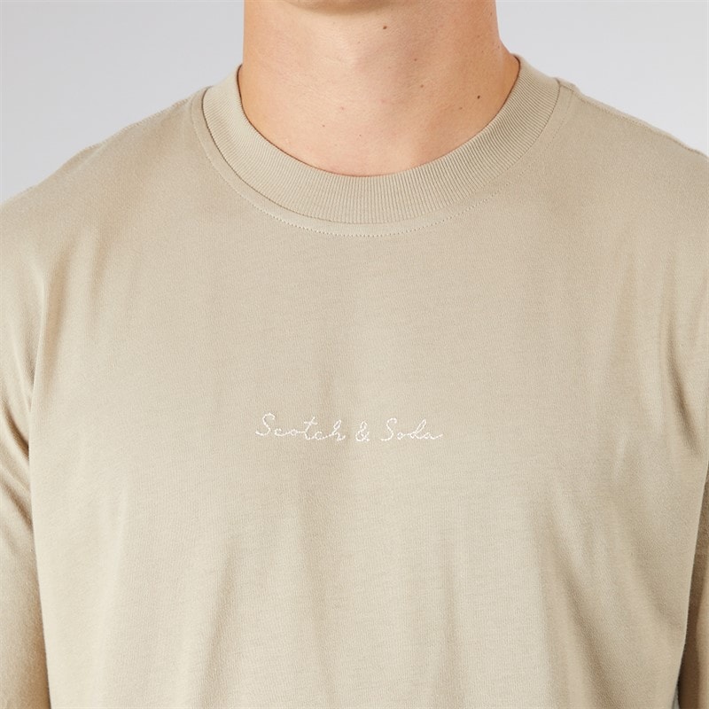 Scotch & Soda Herren Oversized Grafik T Shirt Taupe - Bild 3