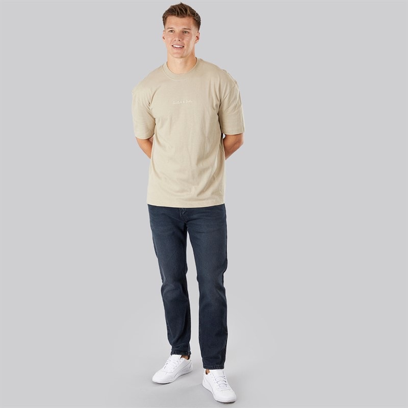 Scotch & Soda Herren Oversized Grafik T Shirt Taupe - Bild 4