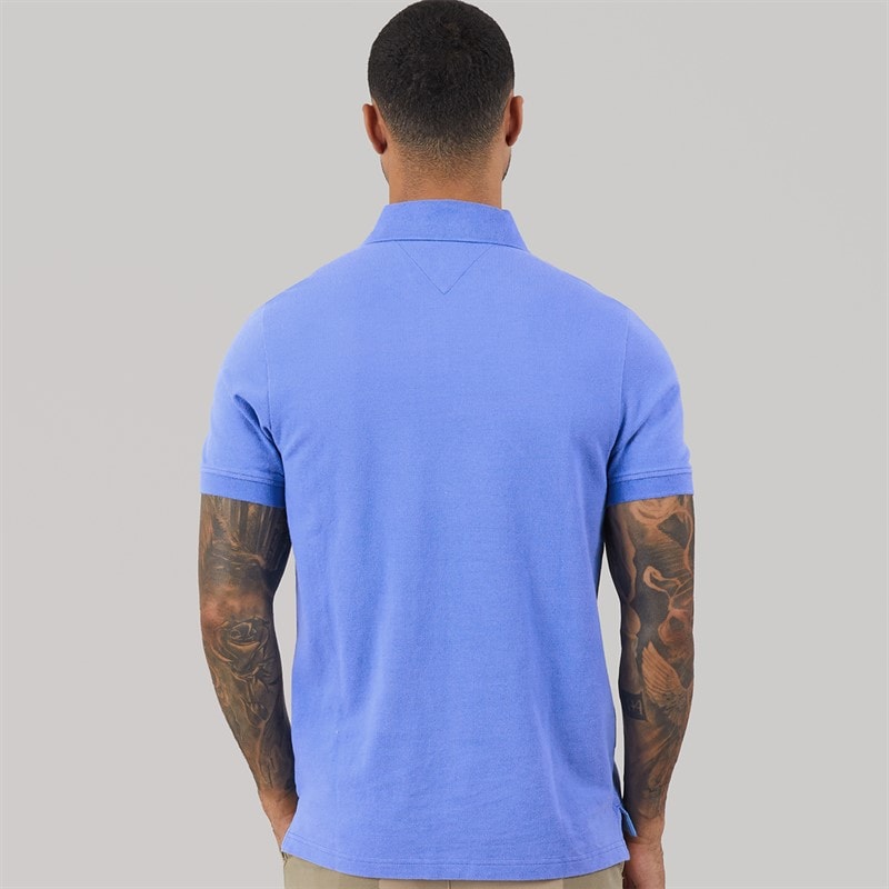 Tommy Jeans Heren Vlag Regular Fit Pique Polo Shirt Blue Twilight - Afbeelding 2