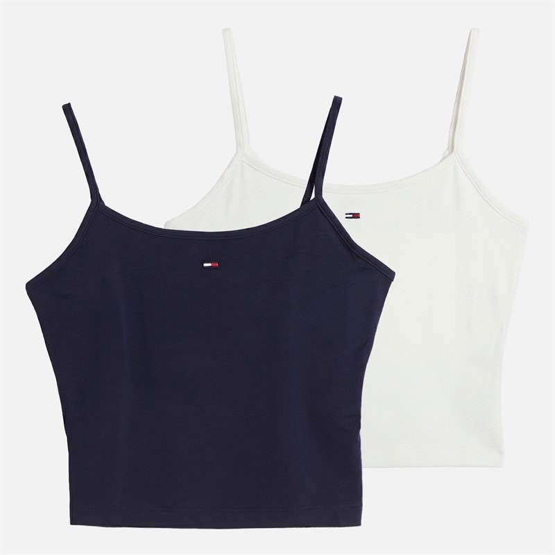Tommy Jeans Pacquet Double débardeurs essentiels Femme Ecru/Dark Night Navy