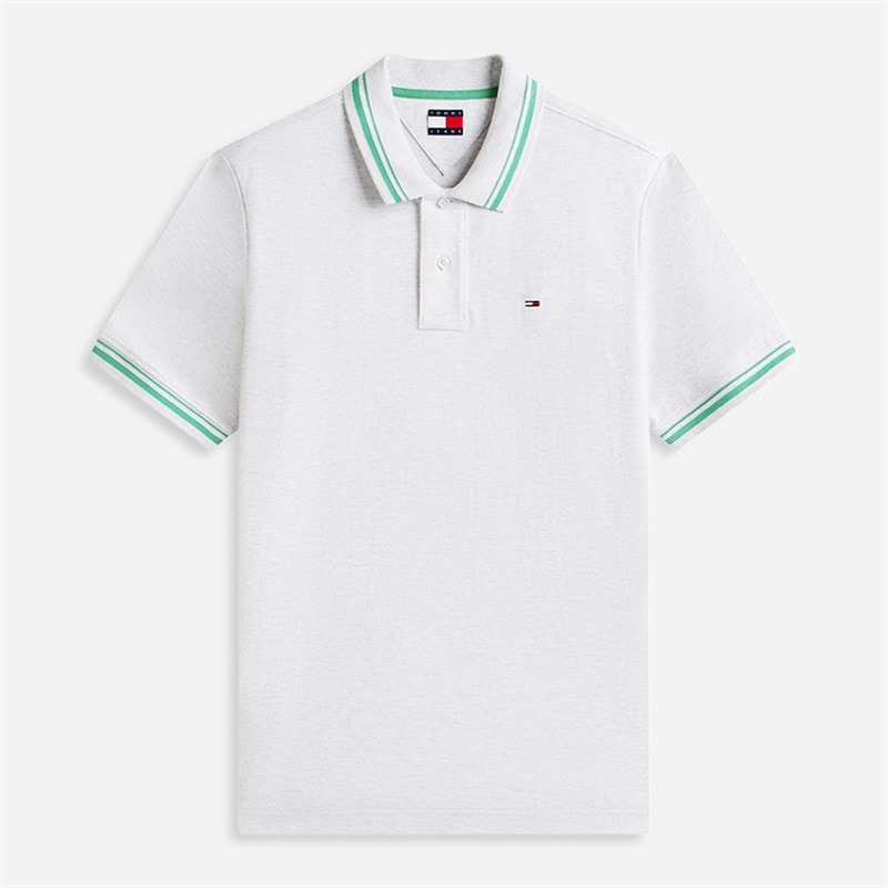 Tommy Jeans Polo Homme à rayures Ice Grey Heather - Image 5