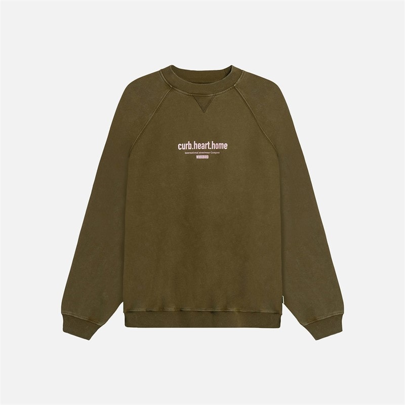 Woodbird Zhang Dye Sweatshirt Dark Brown