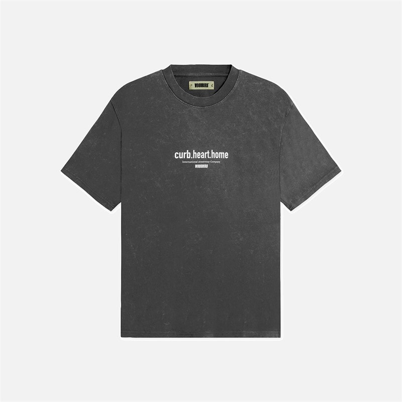 Woodbird Beam verf T-shirt Asphalt